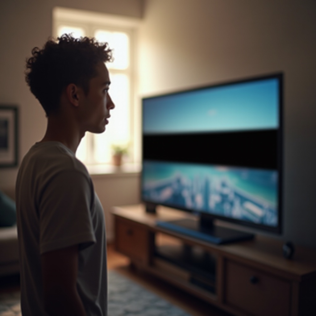 linha horizontal preta na TV Samsung