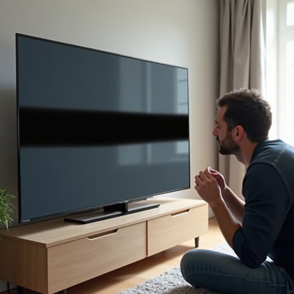 zwarte horizontale lijn op Samsung-televisie