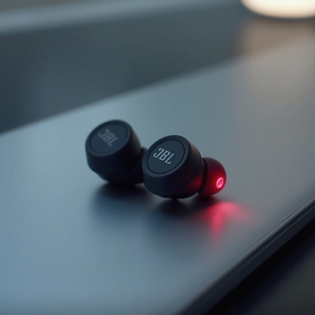 fones de ouvido JBL luz vermelha piscando ao carregar
