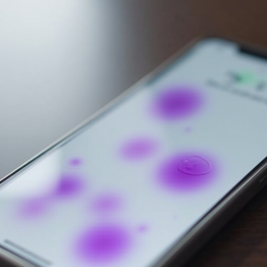 punti viola sullo schermo del telefono