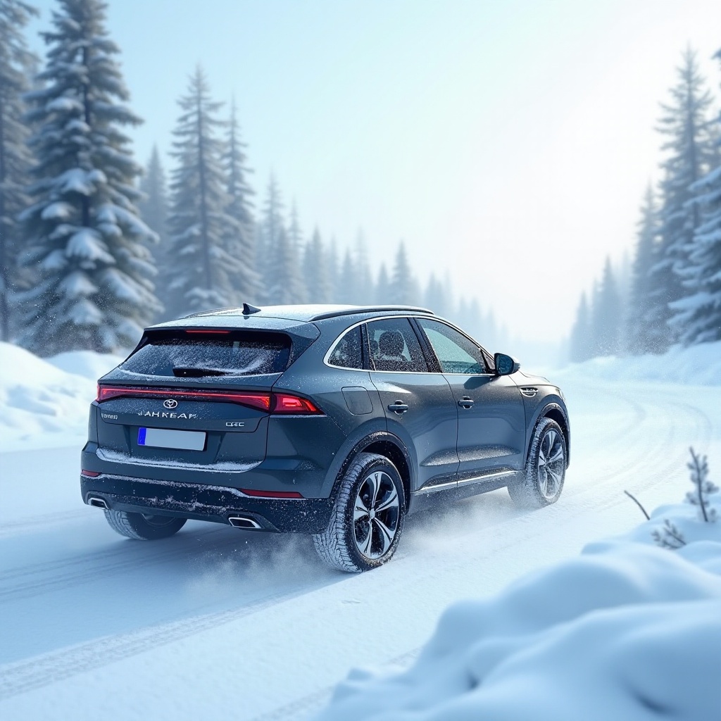 tração dianteira com pneus para todas as estações na neve