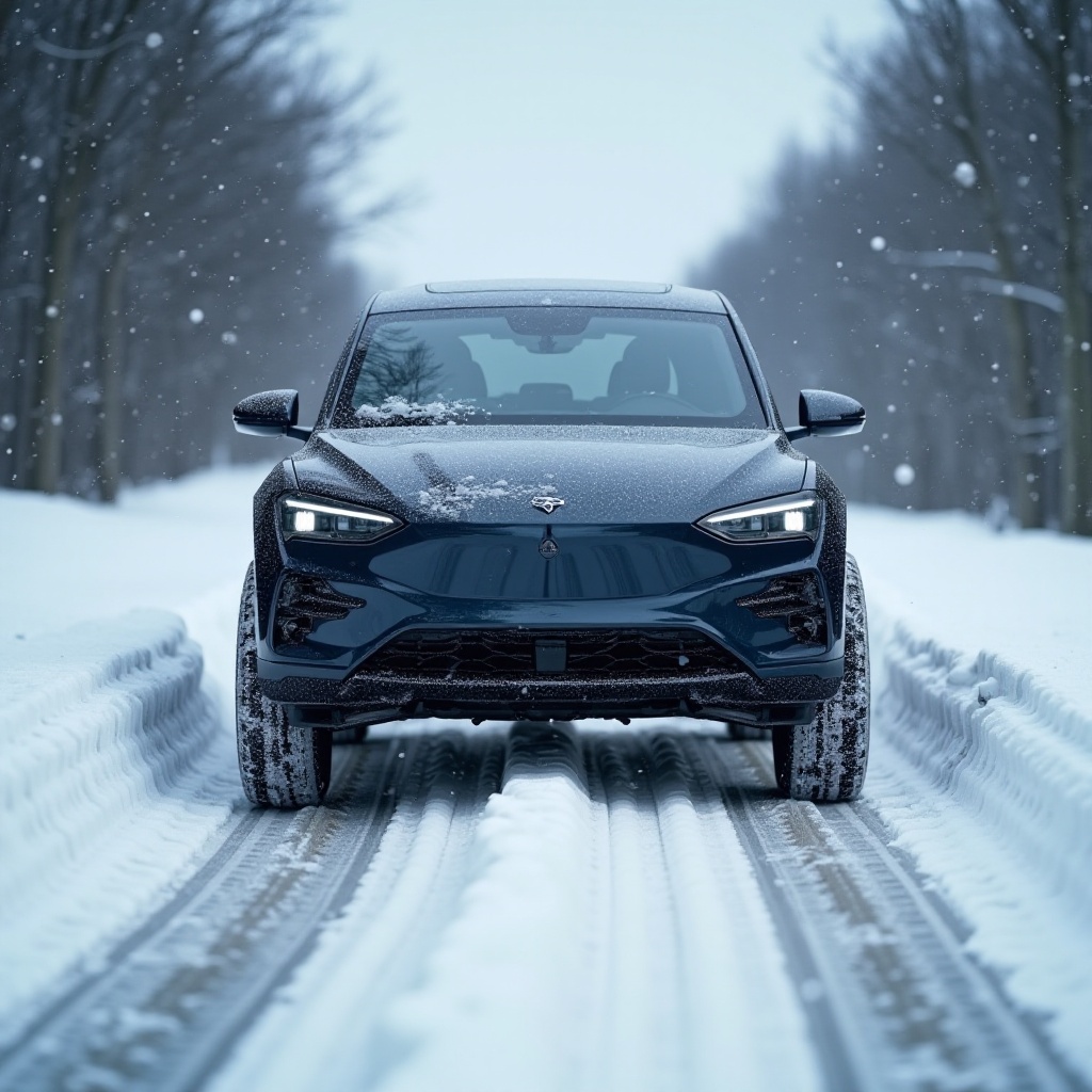 tração dianteira com pneus para todas as estações na neve