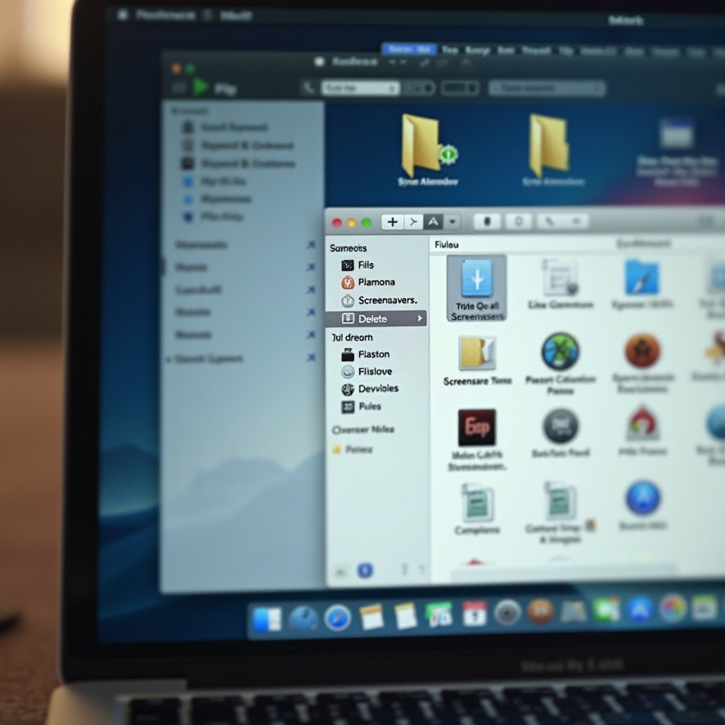 você pode excluir um protetor de tela baixado no MacBook Pro?